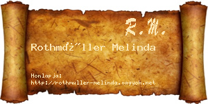 Rothmüller Melinda névjegykártya